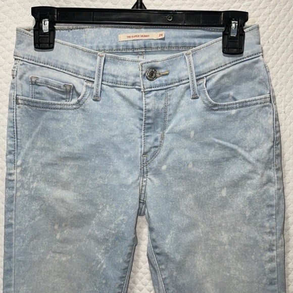 Levi's 710 Super Skinny Light Wash Denim Jeans Size 26 Bleached Rare EUC. - Picture 5 of 5
